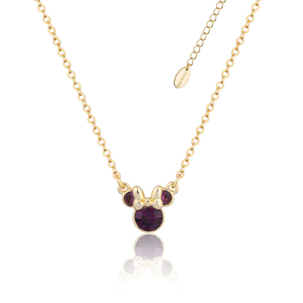 Minnie Mouse Birthstone Necklace - 12 months