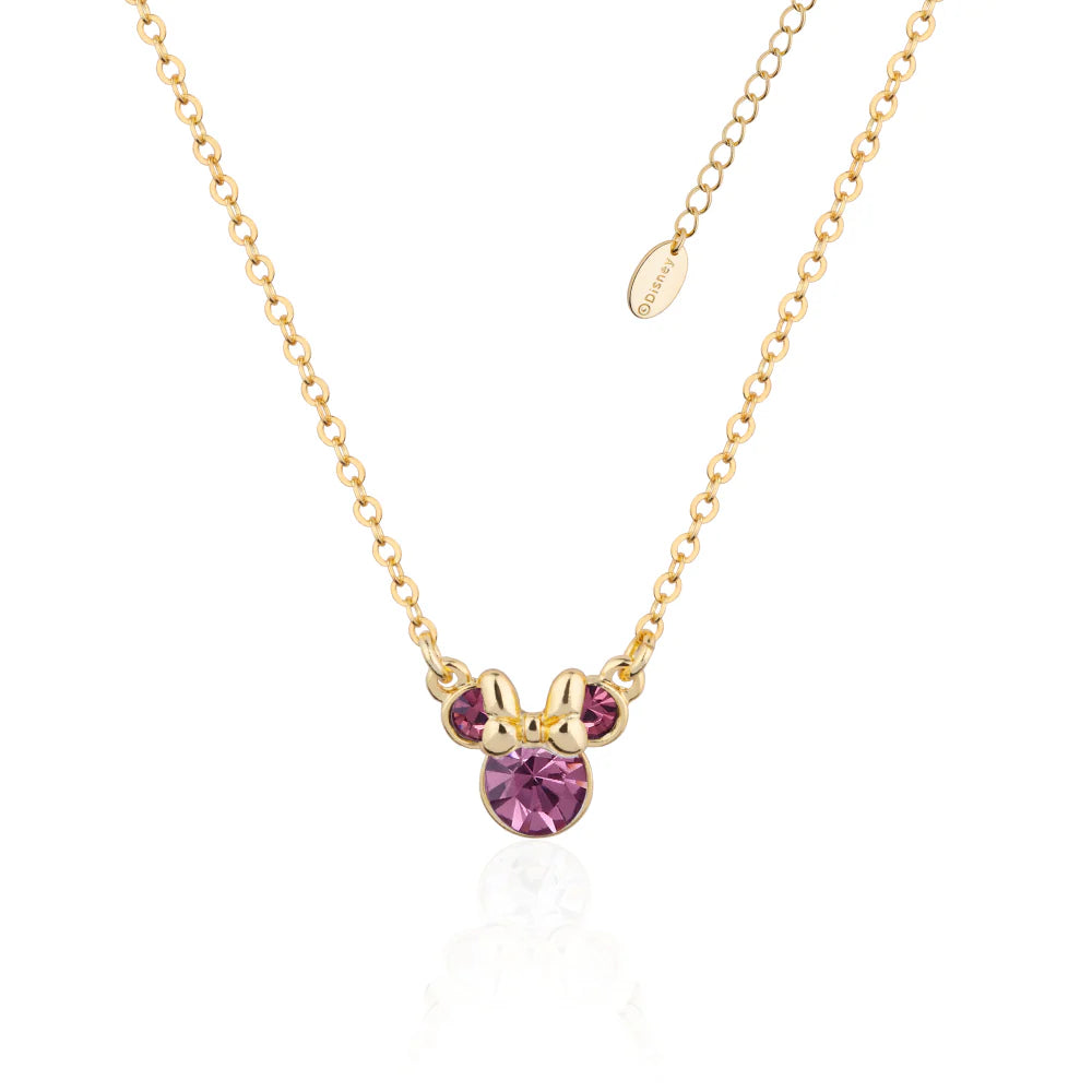 Minnie Mouse Birthstone Necklace - 12 months