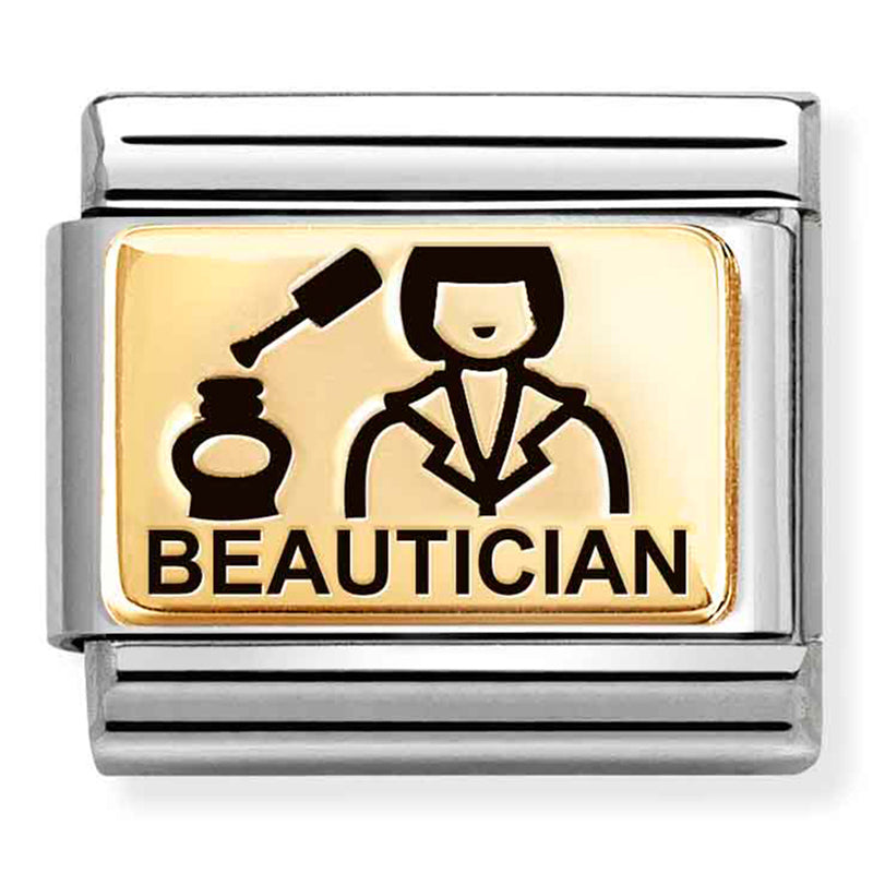 Occupation - Beautician with Black Enamel Gold Charm