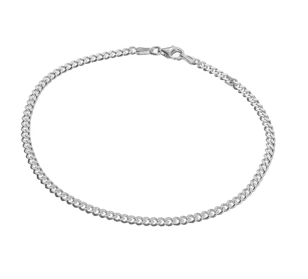 Anklet - 3mm tight curb link chain anklet - 2 colours