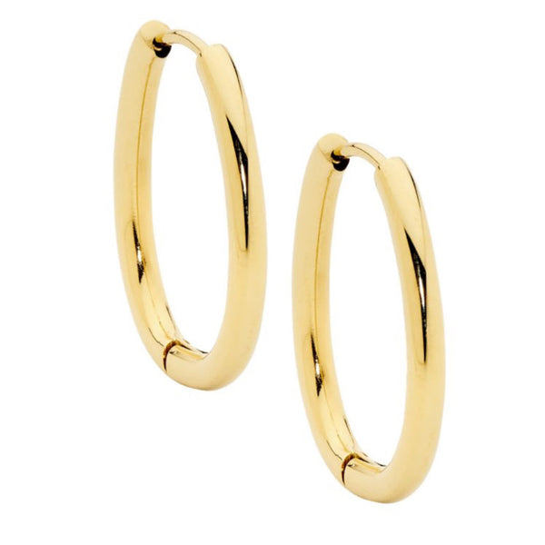 23mm Stainless Steel Thin Oval Hoop Earrings - 3 colours