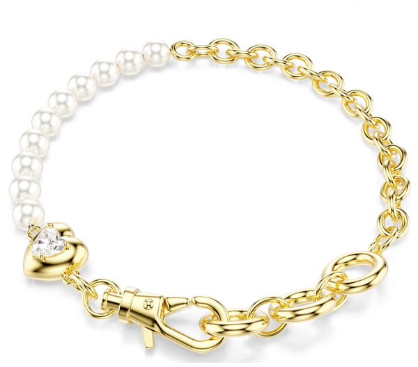 Idyllia: White Crystal Pearl Gold Bracelet