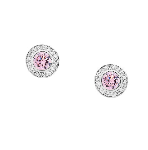 Light Pink CZ with White CZ Claw Surroundings - Pendant & Earring