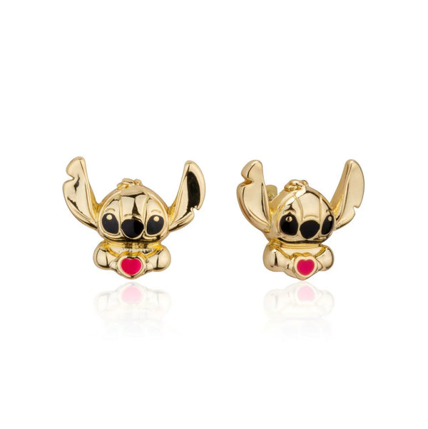 Disney - Lilo & Stitch Crystal Heart Gold Necklace & Stud Earring