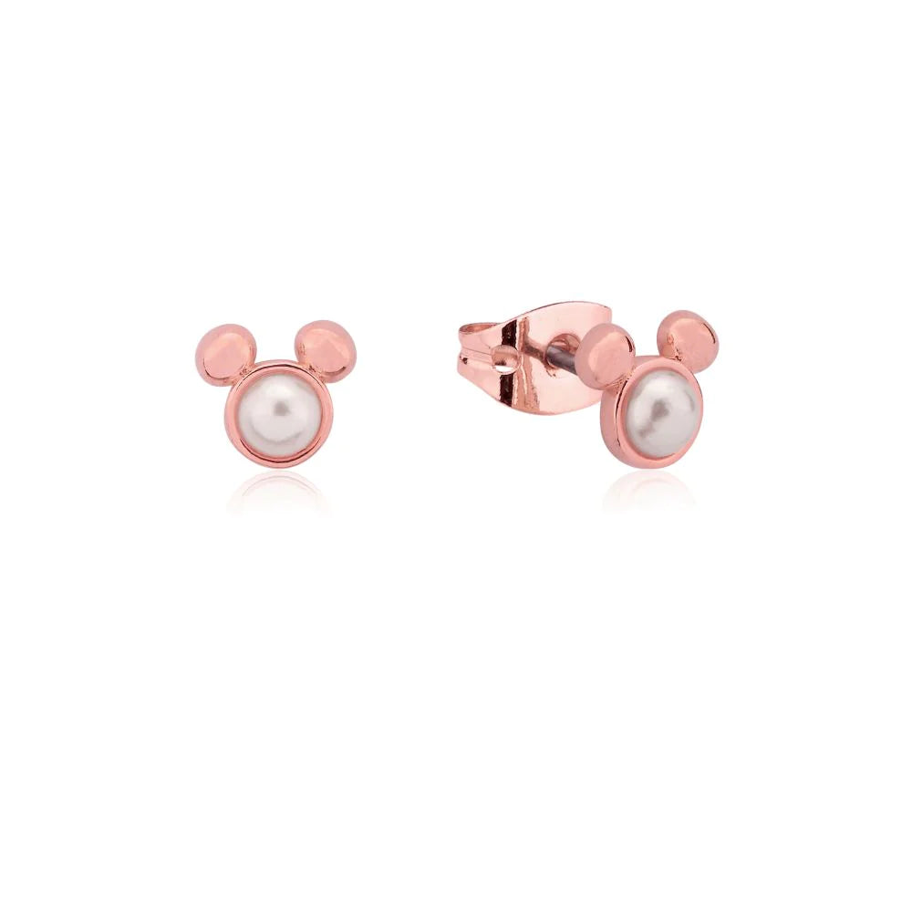 Mickey Mouse Pearl Necklace & Earrings - 2 colours