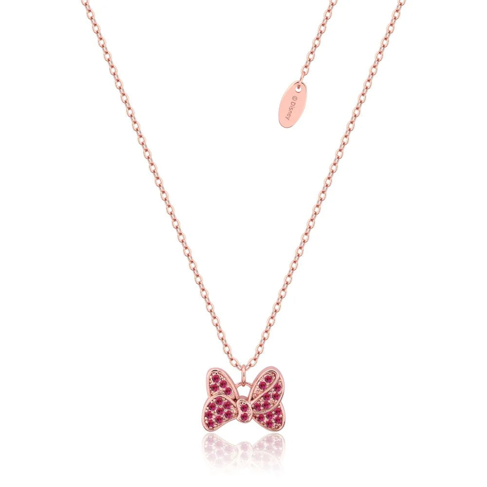 Disney - Precious Metal Minnie Mouse Red CZ Necklace - 2 colour