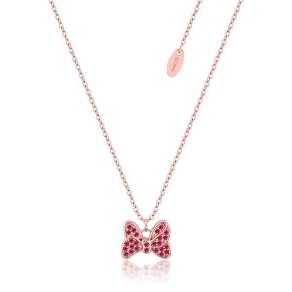 Disney - Precious Metal Minnie Mouse Red CZ Necklace - 2 colour