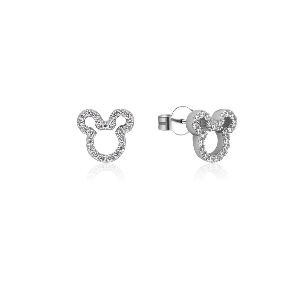 Mickey Mouse CZ Crystal Outline Stud Earrings - 3 colours available