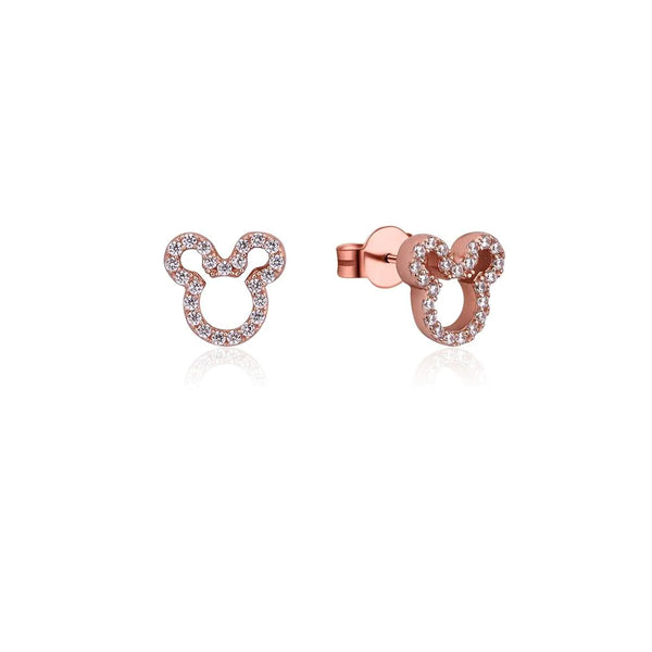Mickey Mouse CZ Crystal Outline Stud Earrings - 3 colours available