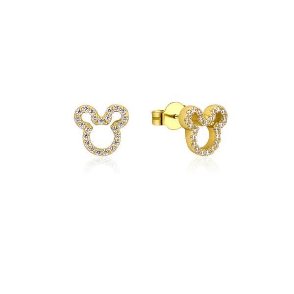 Mickey Mouse CZ Crystal Outline Stud Earrings - 2 colours