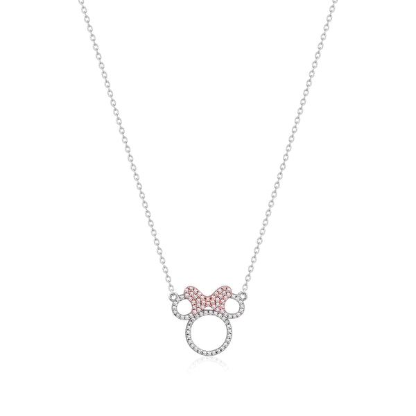 Minnie Mouse CZ Crystal Outline - Necklace & Earring