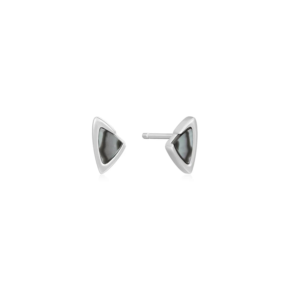 Tough Love - Arrow Abalone Silver Stud Earrings