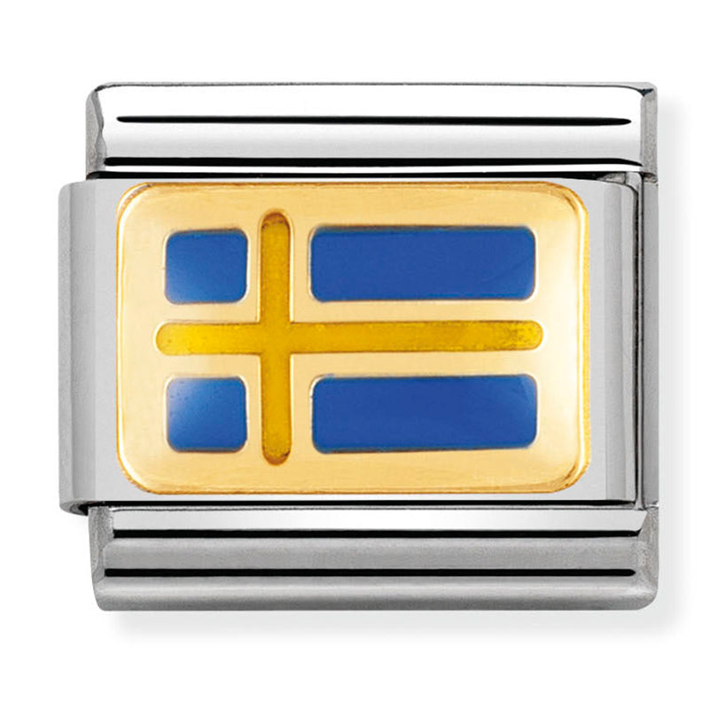Europe Flag - Sweden Gold Charm