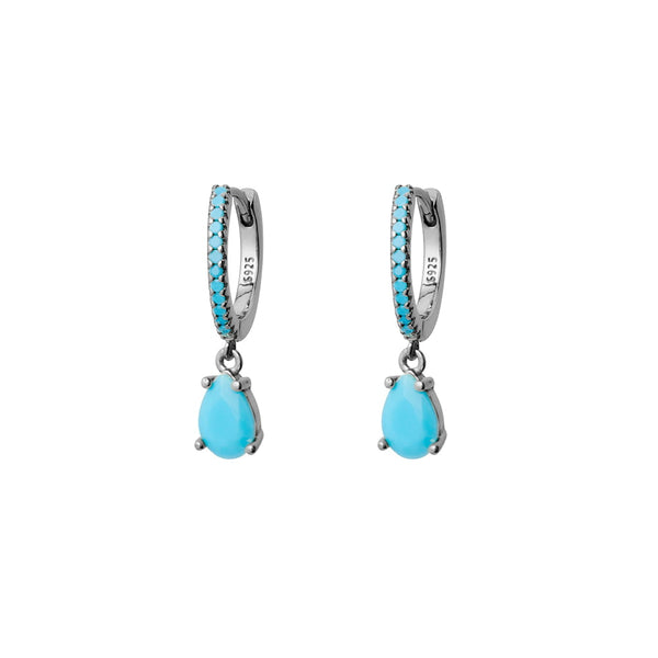 Earring - Turquoise Drop Huggie