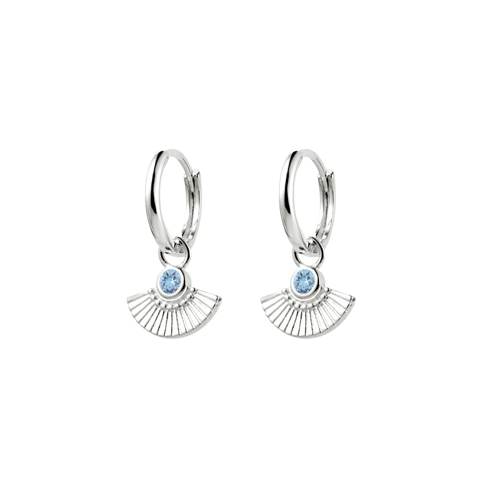 Earring -  Blue Fan Huggie