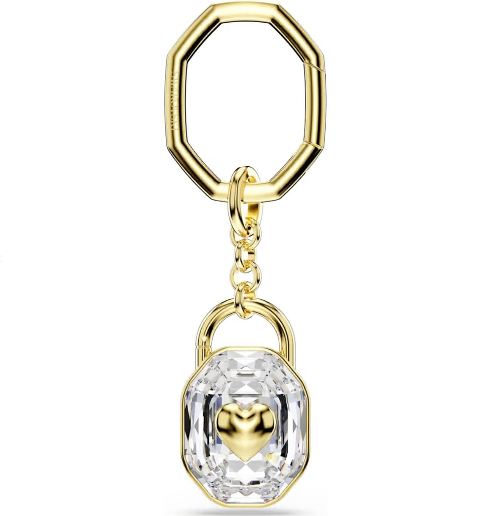 Symbolica: White Crystal Oval Cut Gold KeyRing
