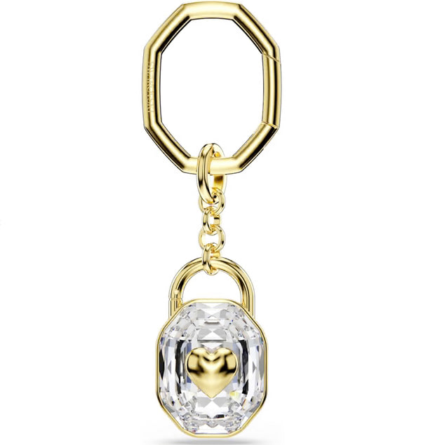 Symbolica: White Crystal Oval Cut Gold KeyRing