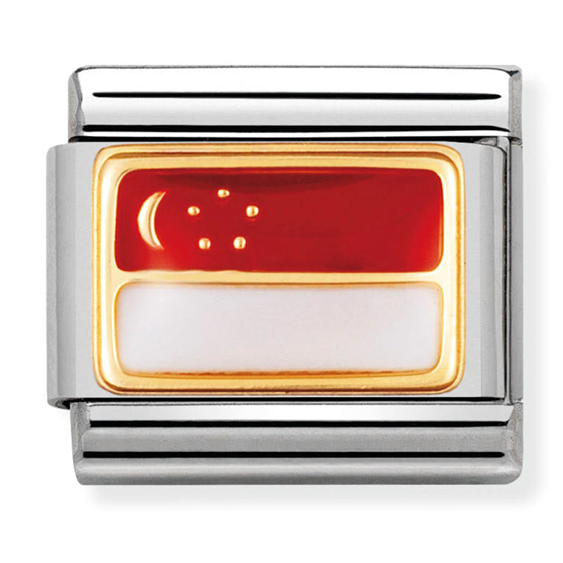 Asia Flag - Singapore Gold Charm