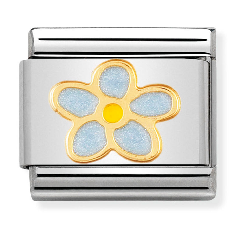 Nature - Forget Me Not Flower Gold Charm