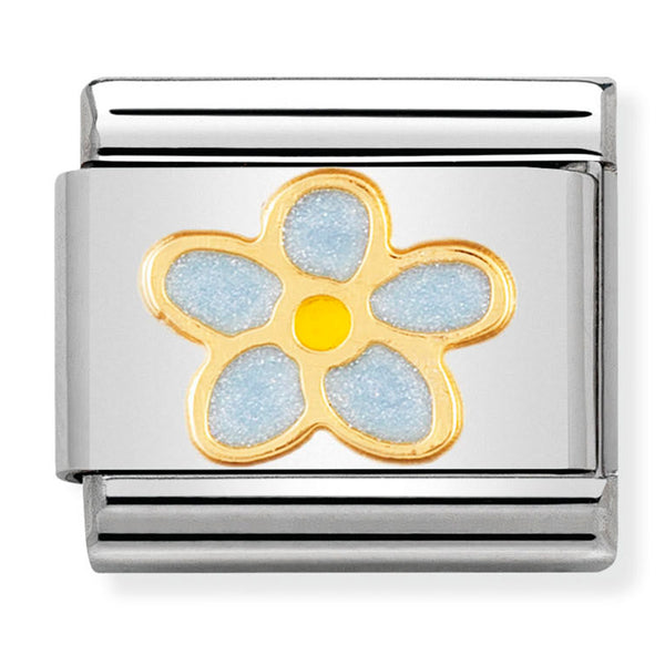 Nature - Forget Me Not Flower Gold Charm