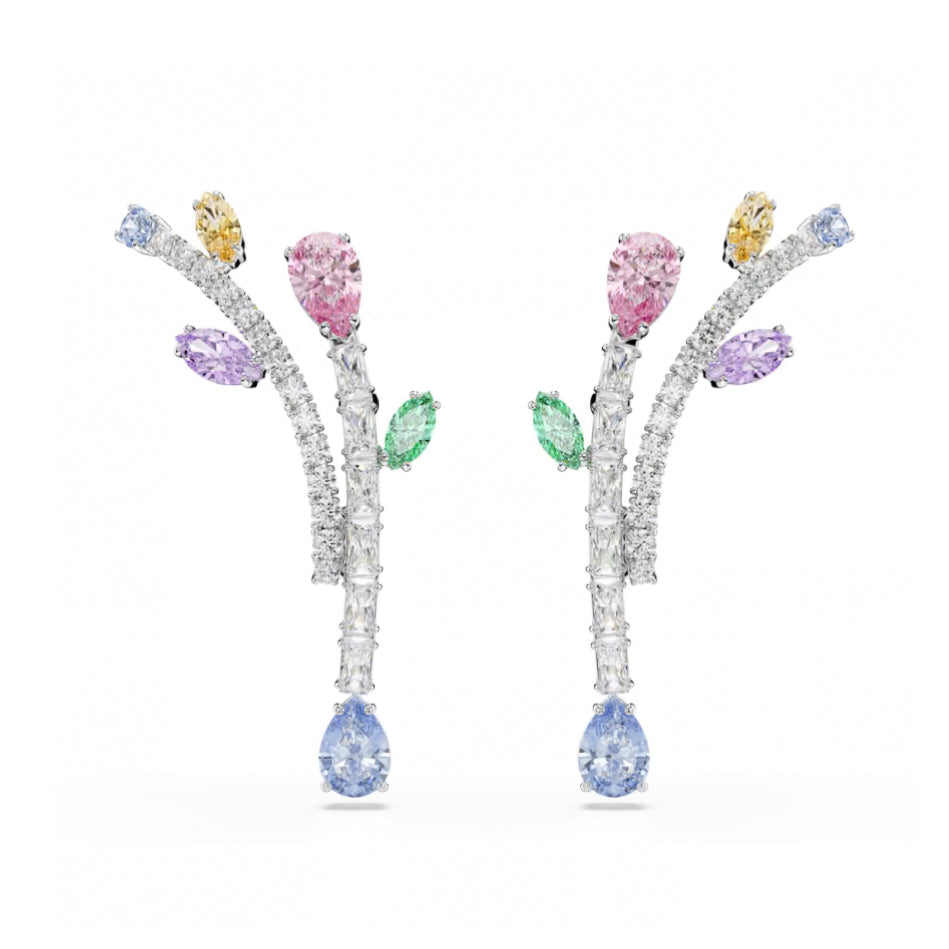 2026 Capsule Ariana Grande: Multicoloured Mixed Cuts Silver Drop Earring