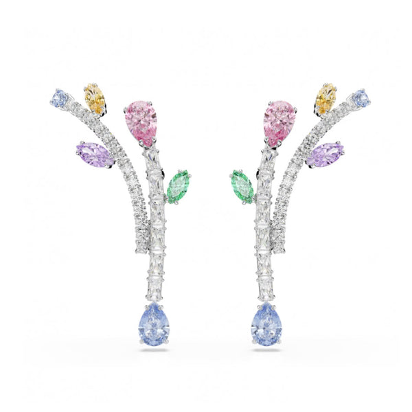 2026 Capsule Ariana Grande: Multicoloured Mixed Cuts Silver Drop Earring