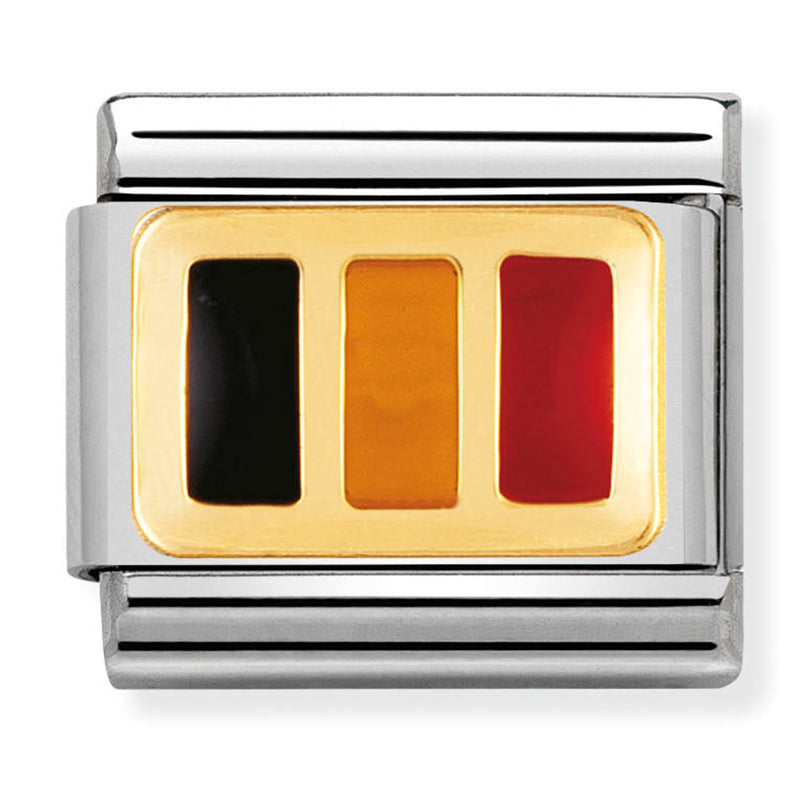 Europe Flag - Belgium Gold Charm