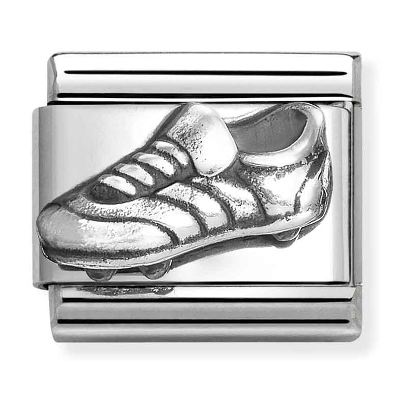 Sports - Football Boot Oxidised Silver Charm