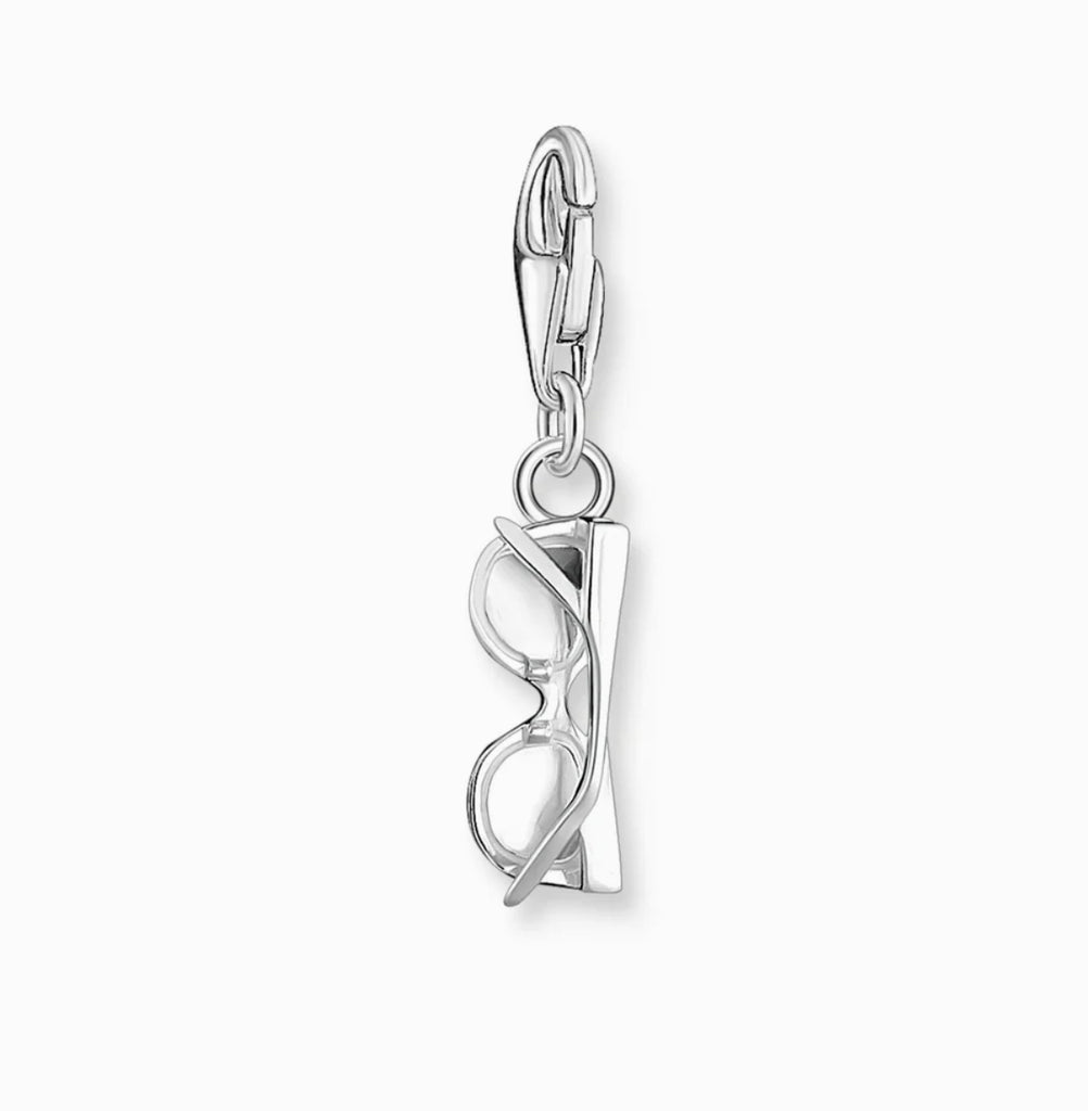 Sunglasses with White Stones Silver Charm