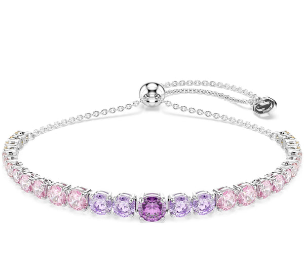 Matrix: Mulitcoloured Gradient Round Cuts Crystal Silver Bracelet
