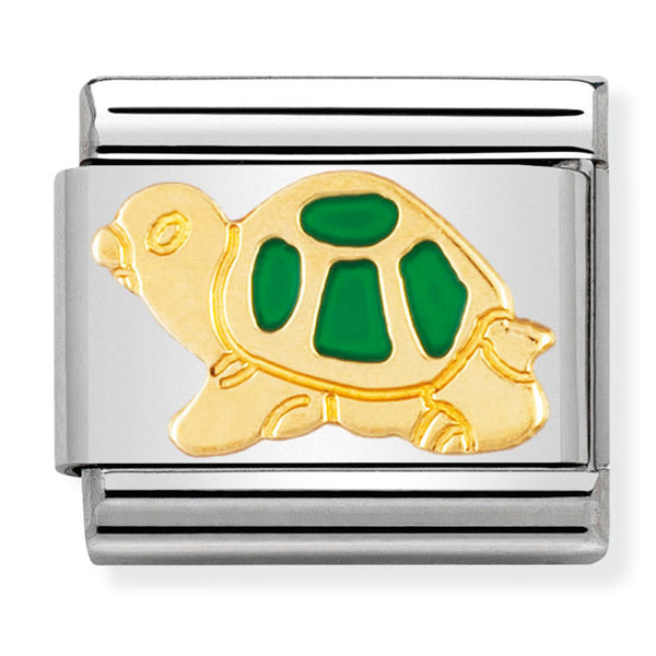 Animals - Green Tortoise Gold Charm