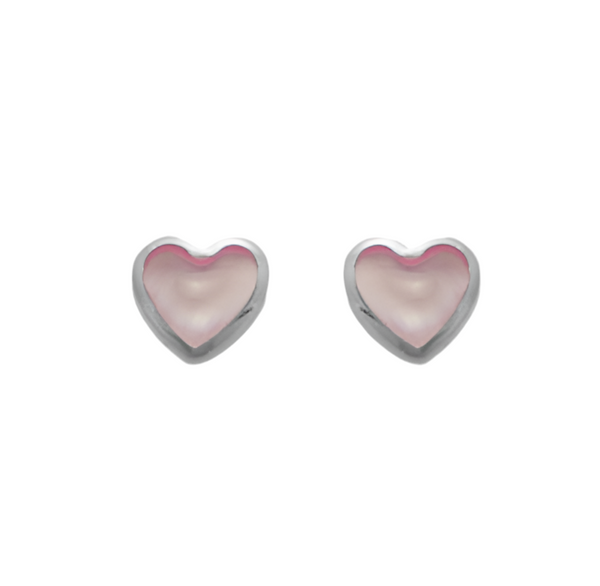 Small Semi Precious Hearts Stud Earrings - 3 colours