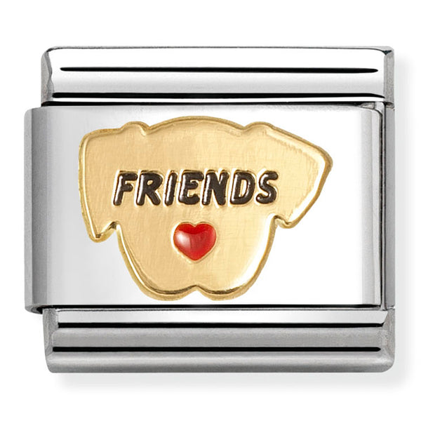 Animal - Friends Dog with Red Heart Gold Charm