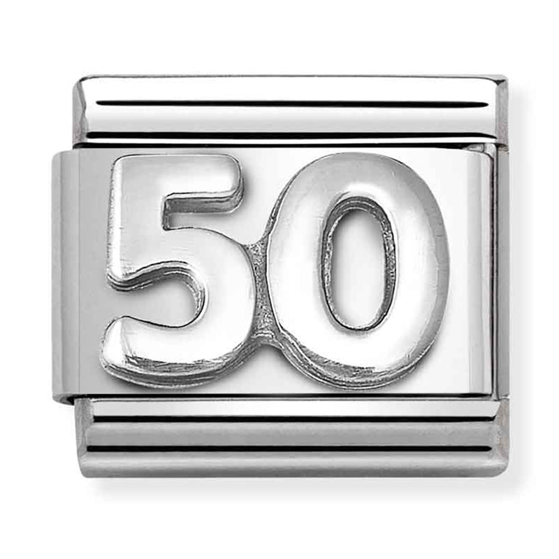 Birthday - 50th Oxidised Silver Charm
