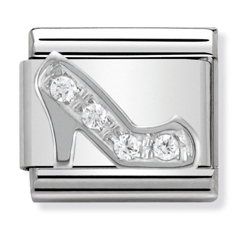 Symbols - Stiletto with CZ (High Heel) Silver Charm