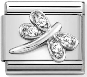 Animals - Dragonfly with CZ Silver Charm