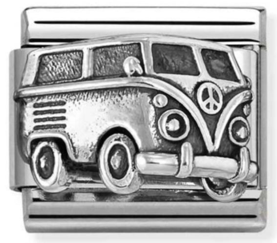 Transport - Van Oxidised Silver Charm
