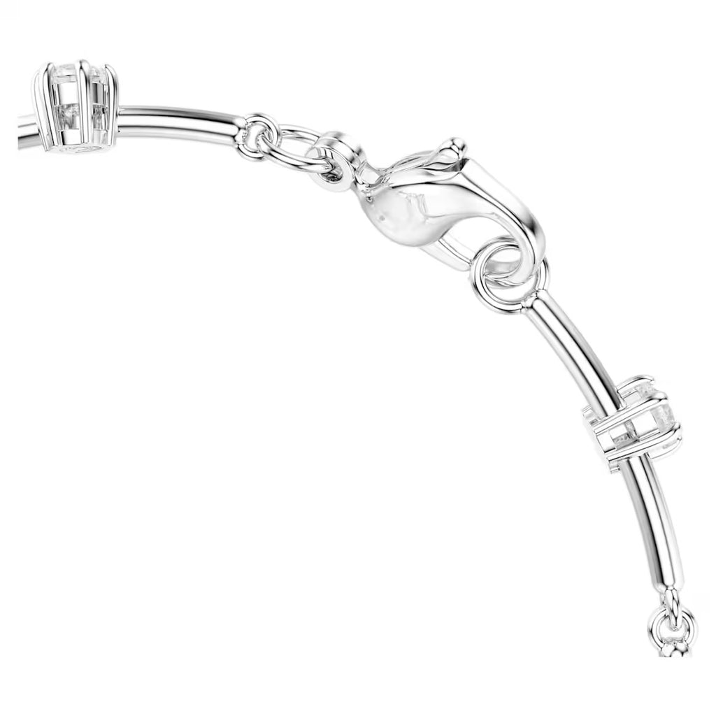 Constella: Pearl & White Round Cuts Silver Bracelet