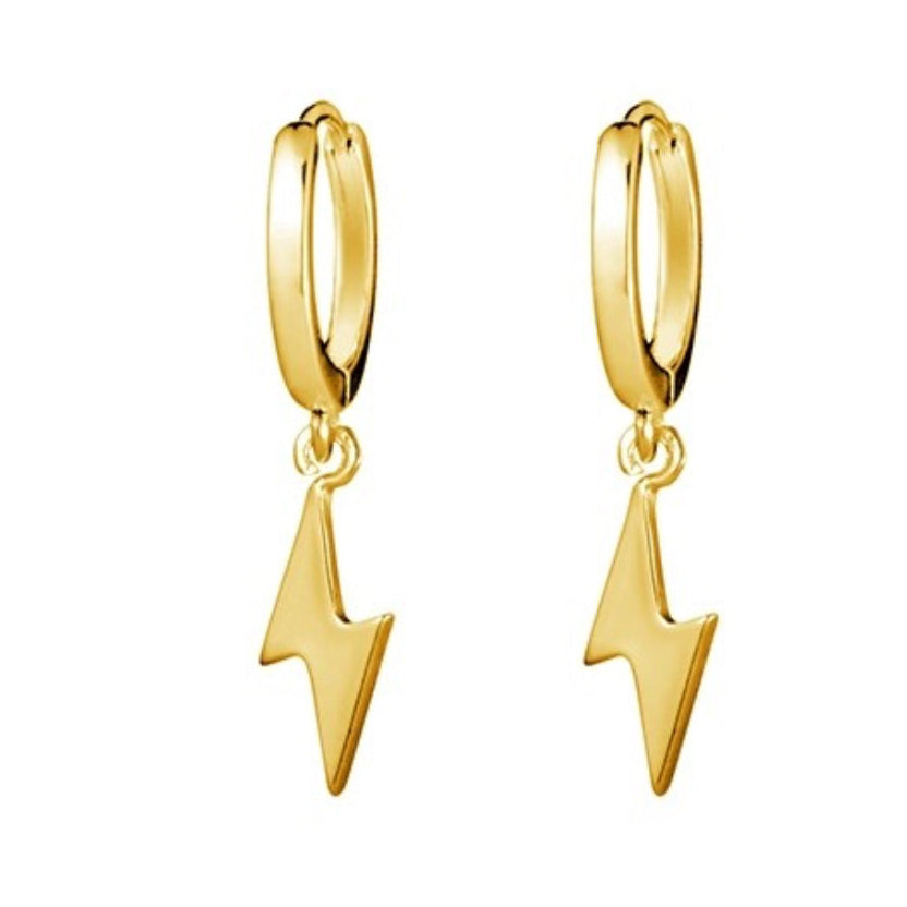 Lighting Bolt YGP Sleepers Hoop Earrings