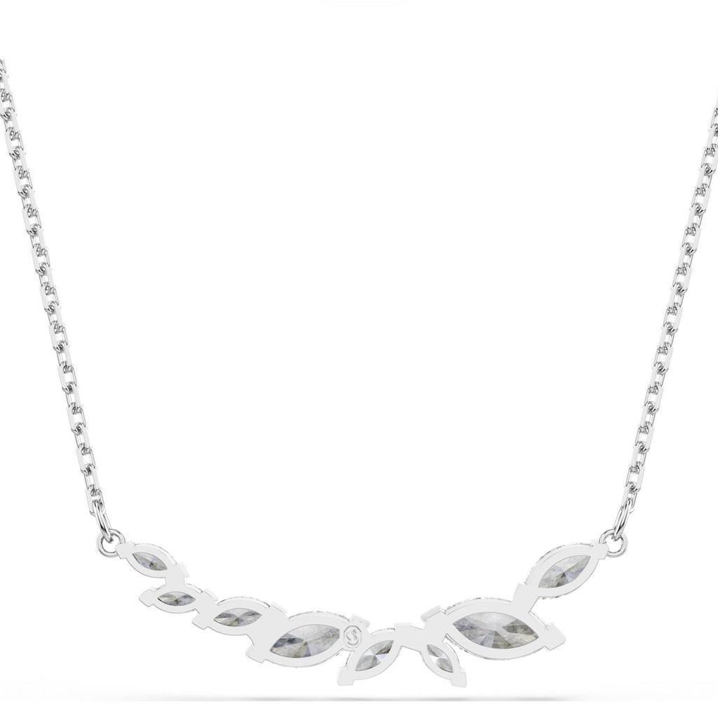 Mesmera: White Marquise Cut Crystal Silver Necklace