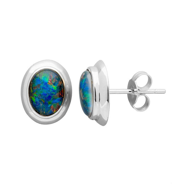 Firegem: Amity Oval Triplet Opal Stud Earrings