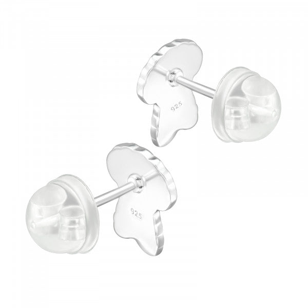 Children's Silver Dog Ear Studs