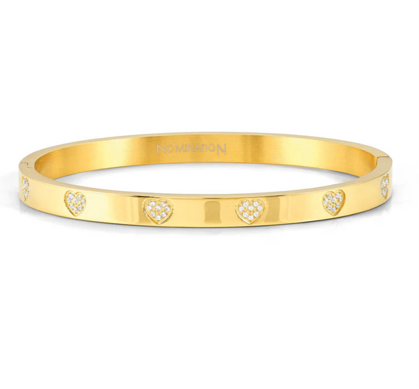 Pretty Bangles: Thick Scattered Hearts with CZ