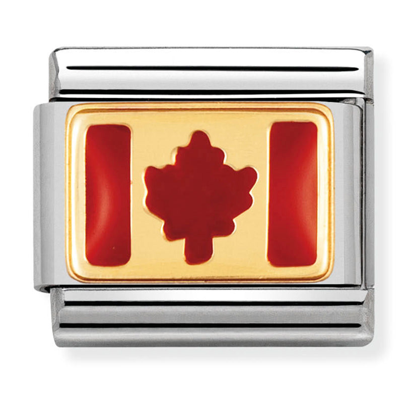 America Flag - Canada Gold Charm