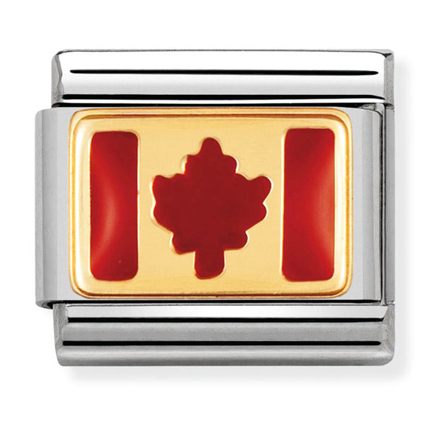 America Flag - Canada Gold Charm