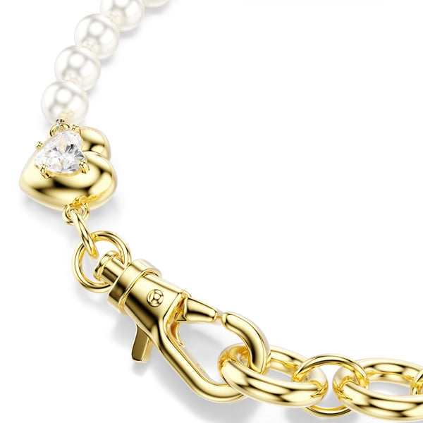 Idyllia: White Crystal Pearl Gold Bracelet