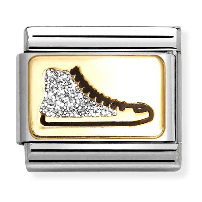 Symbols - Silver Glitter Sneaker Gold Charm