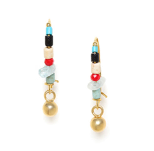 MARGAUX Woven Medium Hooks with Ball Dangle Earrings