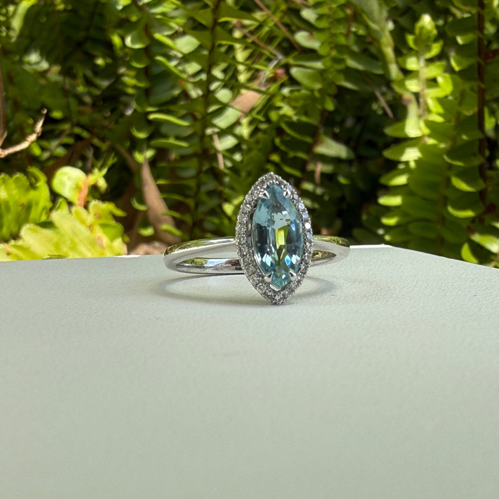 White Gold Aquamarine Ring