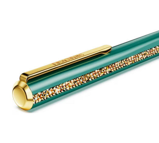 Shimmer Glide Ballpoint Pen - Green, Green Lacquered Gold-Tone Plated